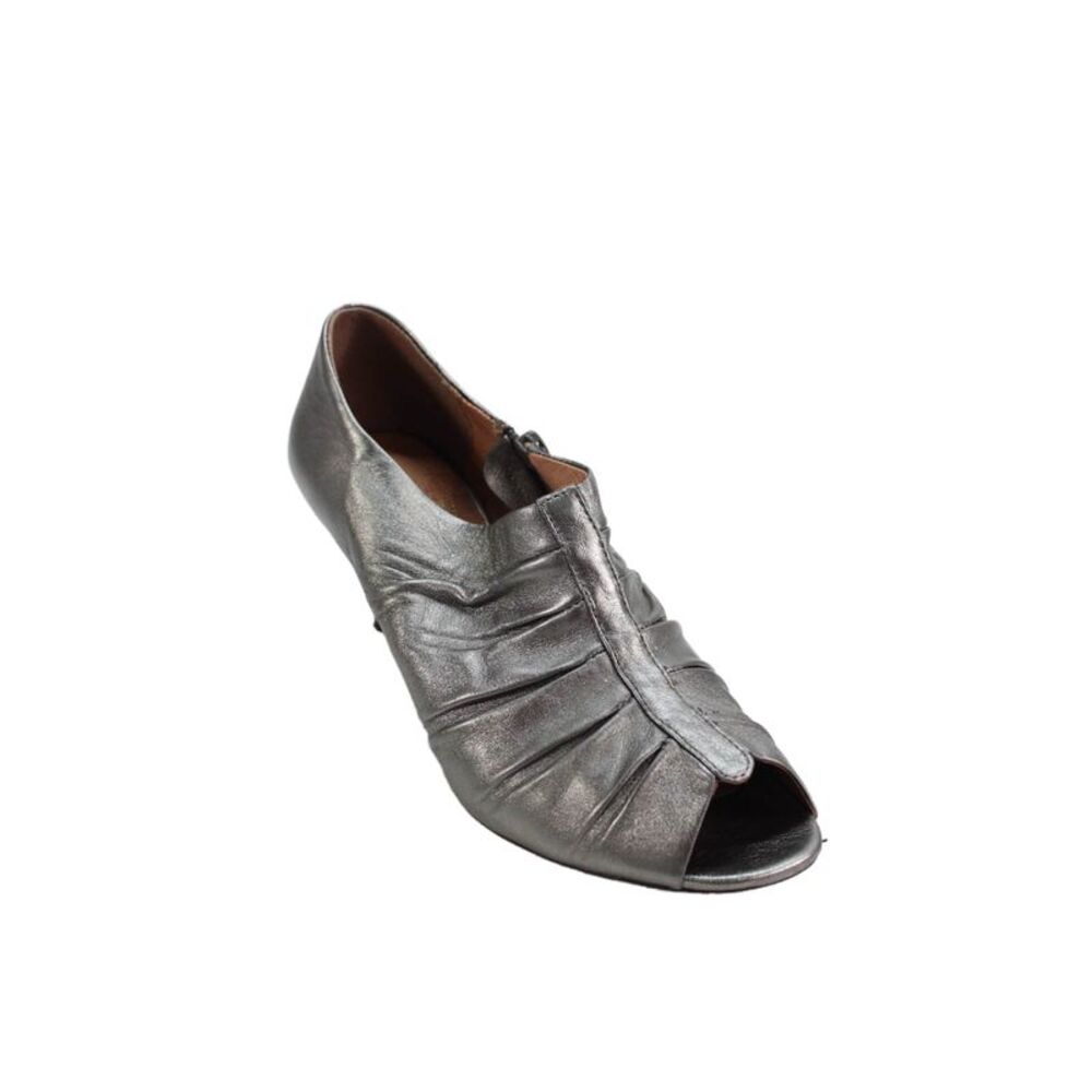 Corso Como Womens Side Zip Metallic Peep Toe Cambridge Pumps Silver Size 10